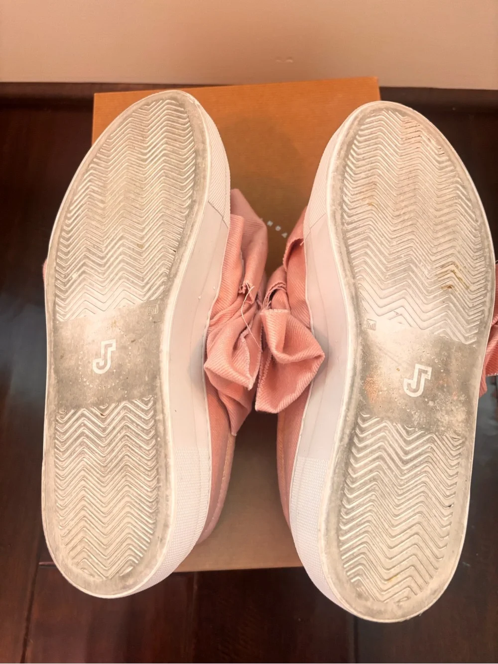 Joshua Sanders Pink Oversized Bow Slip-On Platform Sneakers Made in Italy
